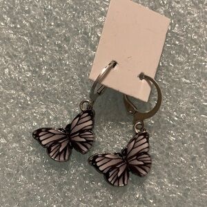 Chic Silver Butterfly Earrings